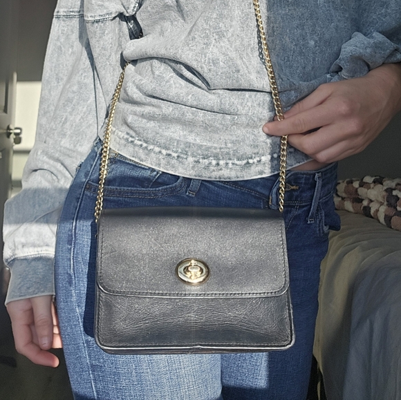 Black Leather Crossbody Bag - Picture 10 of 10